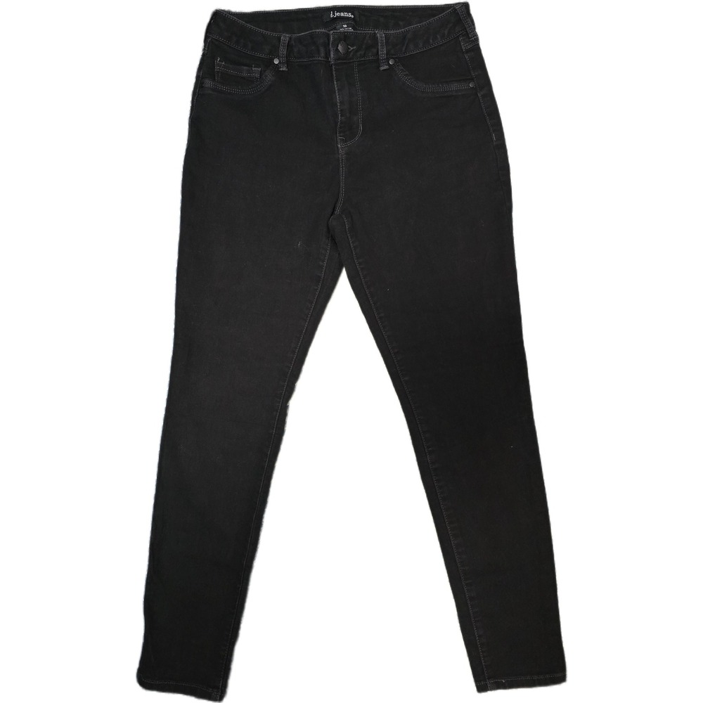 d.jeans Skinny Jeans Women Size 10 Black Excellent Rhinestone Embellished Pocket